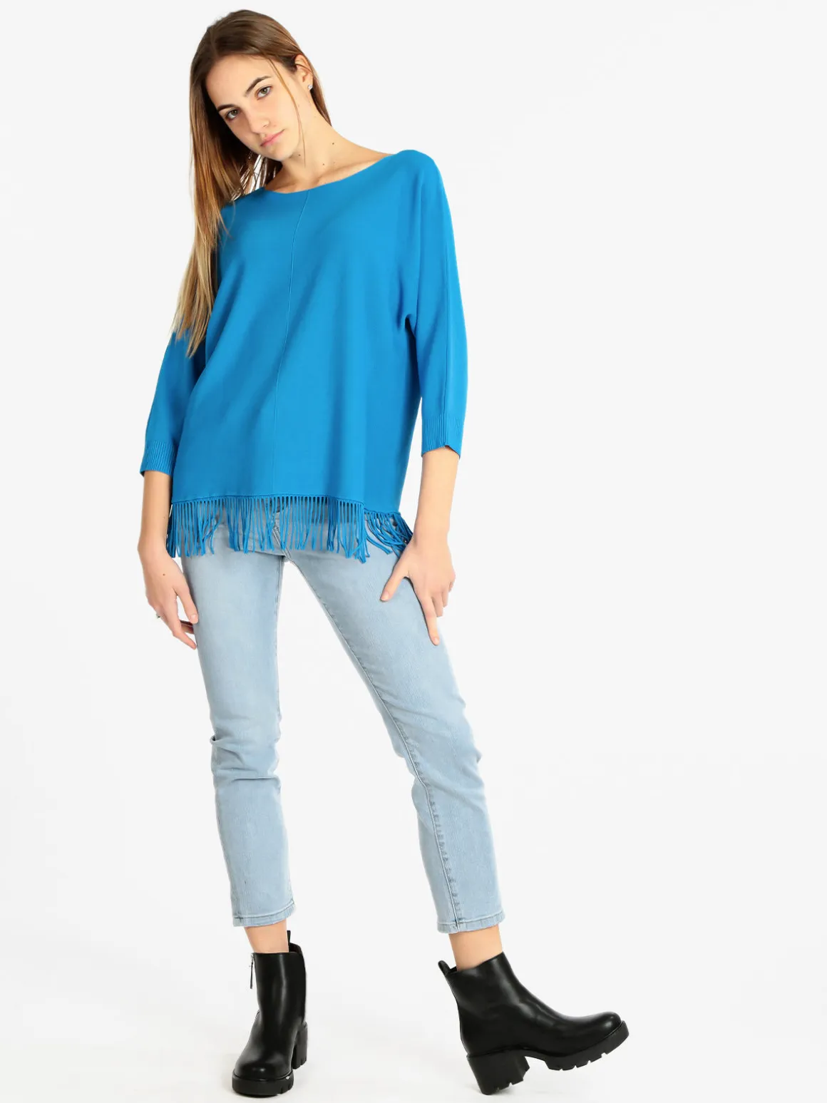 Wiya Jeans donna modello regular con ricami