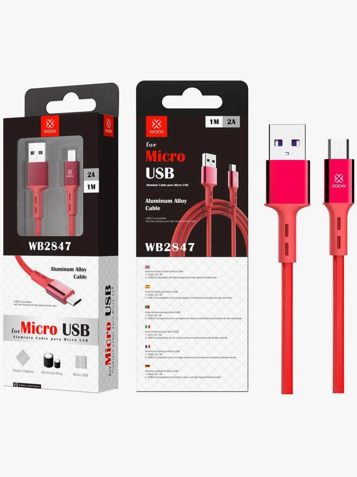Woox Cavo di alluminio per micro usb