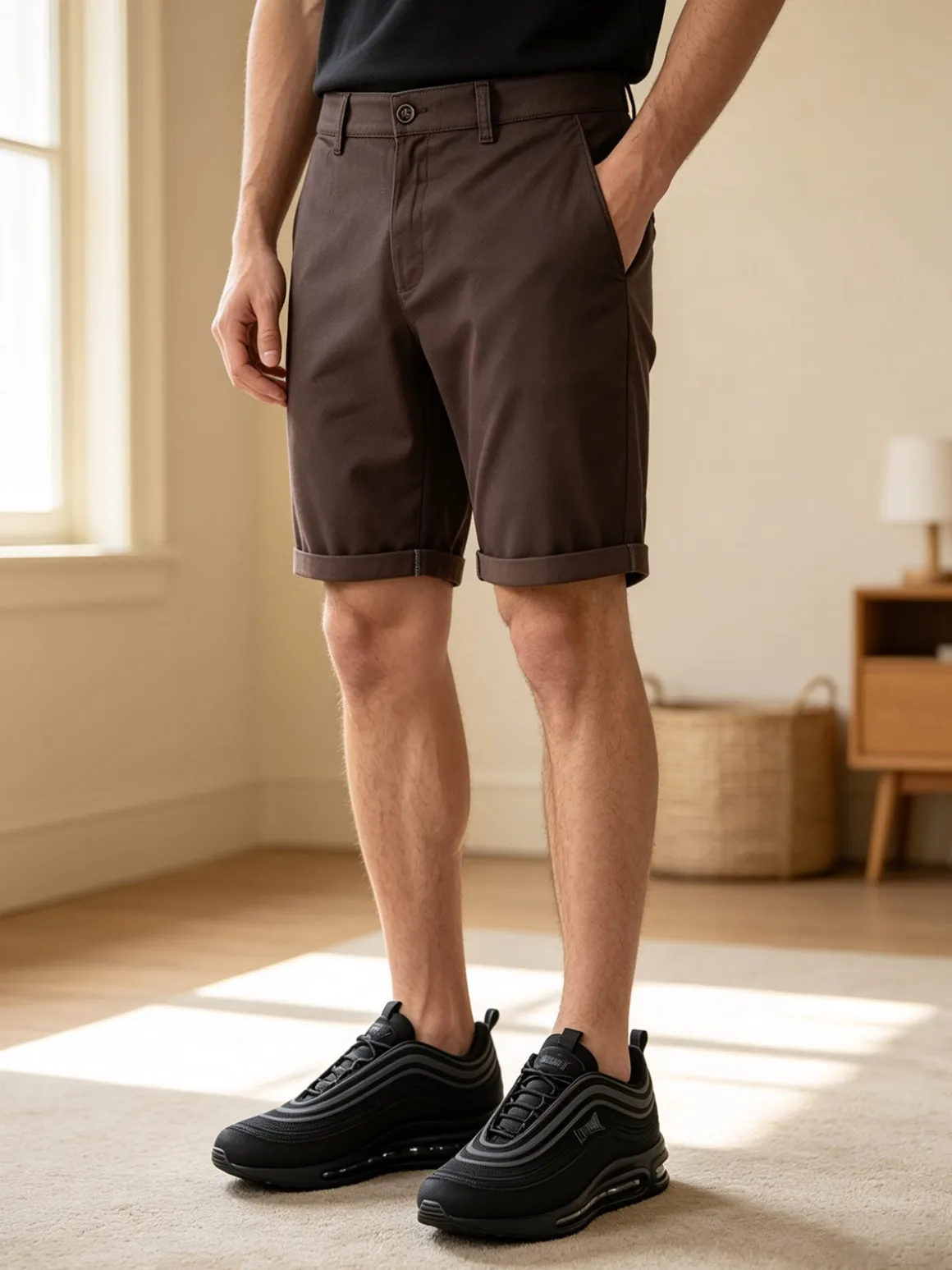 X-Cape Bermuda da uomo in cotone con stampa micro texture - taupe