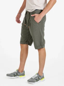 X-Cape Bermuda uomo in misto lino e cotone - verde