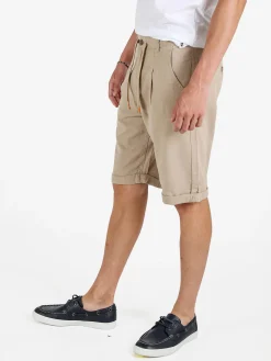 X-Cape Bermuda uomo in misto lino e cotone - beige