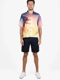 X-Cape Camicia uomo a maniche corte con stampa e scollo a V