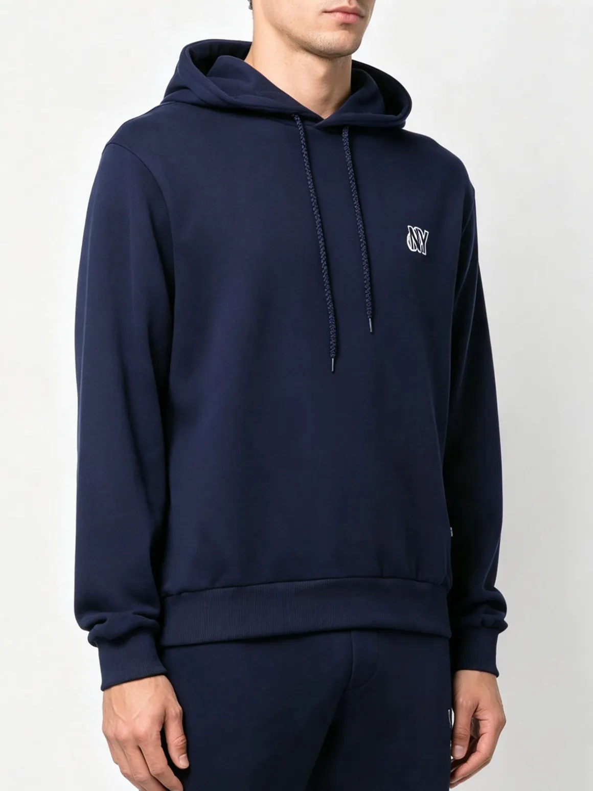 X-Cape Felpa da uomo con cappuccio e stampa sul retro - blu scuro