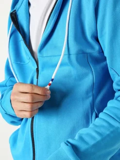 X-Cape Felpa da uomo con cappuccio e zip in cotone - blu
