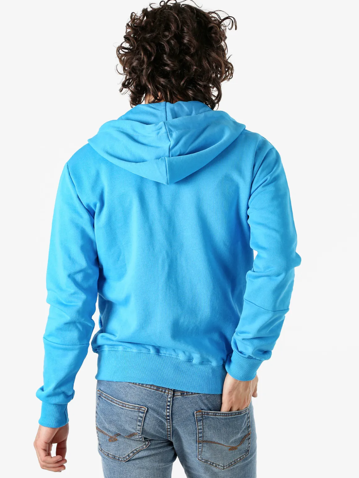 X-Cape Felpa da uomo con cappuccio e zip in cotone - blu