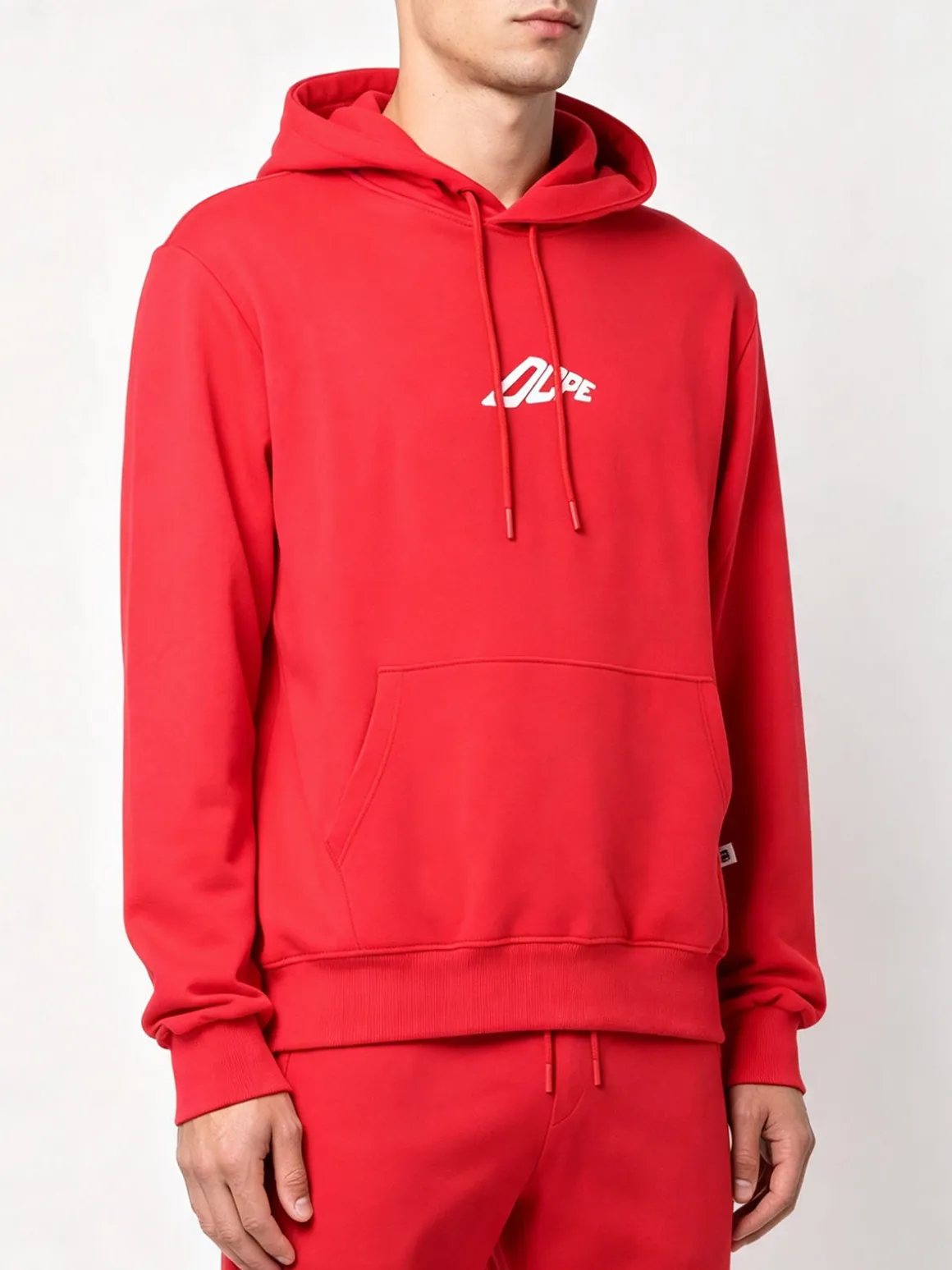 X-Cape Felpa da uomo in cotone con cappuccio - rosso