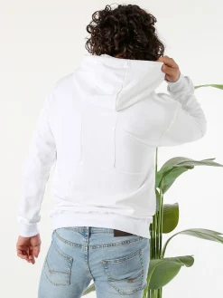 X-Cape Felpa da uomo in cotone con cappuccio - bianco