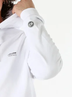X-Cape Felpa da uomo in cotone con cappuccio - bianco