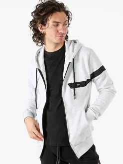 X-Cape Felpa da uomo in cotone con cappuccio e zip - grigio chiaro
