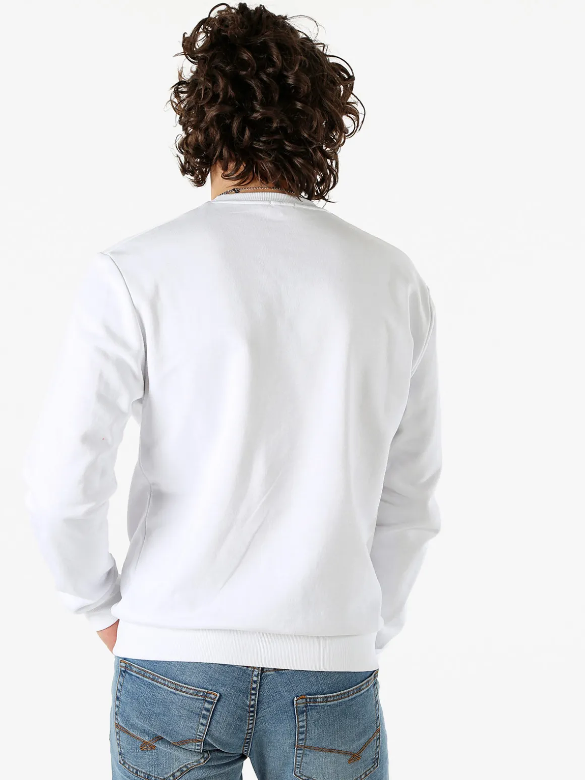 X-Cape Felpa girocollo da uomo in cotone con stampa - bianco