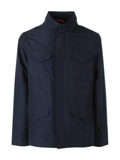 X-Cape Giacca impermeabile da uomo con bottoni e zip - blu scuro