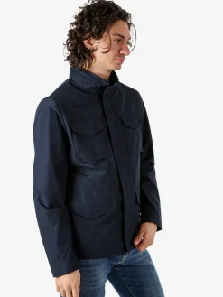 X-Cape Giacca impermeabile da uomo con bottoni e zip - blu scuro