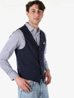 X-Cape Gilet classico da uomo con bottoni - blu scuro