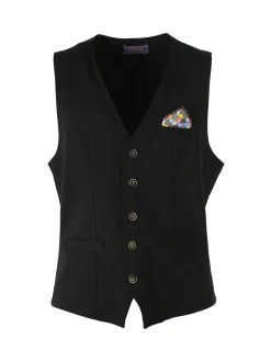 X-Cape Gilet classico da uomo con bottoni - nero