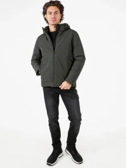 X-Cape Giubbotto uomo imbottito con cappuccio e zip - militare