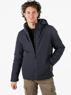 X-Cape Giubbotto uomo imbottito con cappuccio e zip - blu scuro