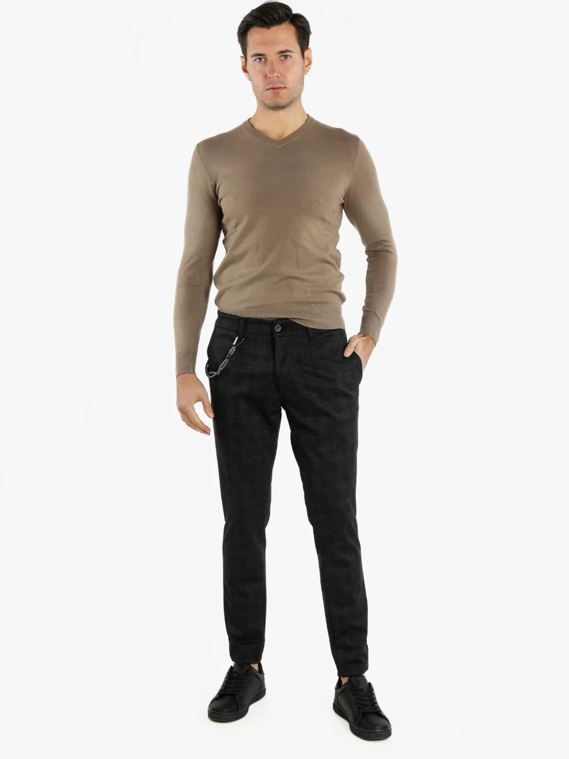 X-Cape Pantaloni casual da uomo con stampa a quadri