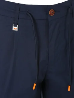 X-Cape Pantaloni da uomo in cotone tecnico con coulisse - blu scuro