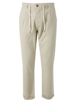 X-Cape Pantaloni da uomo in misto lino e cotone - sabbia
