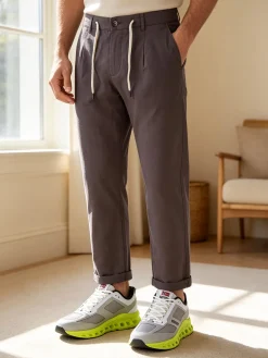 X-Cape Pantaloni da uomo in misto lino e cotone - taupe