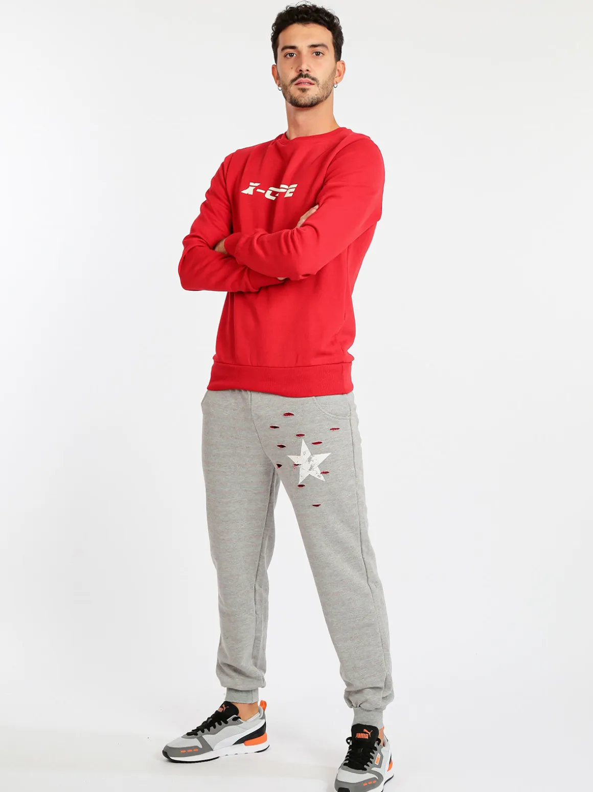 X-Cape Pantaloni sportivi in felpa uomo con stampa