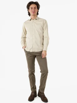 X-Cape Pantaloni uomo slim fit con stampa micro texture - tabacco