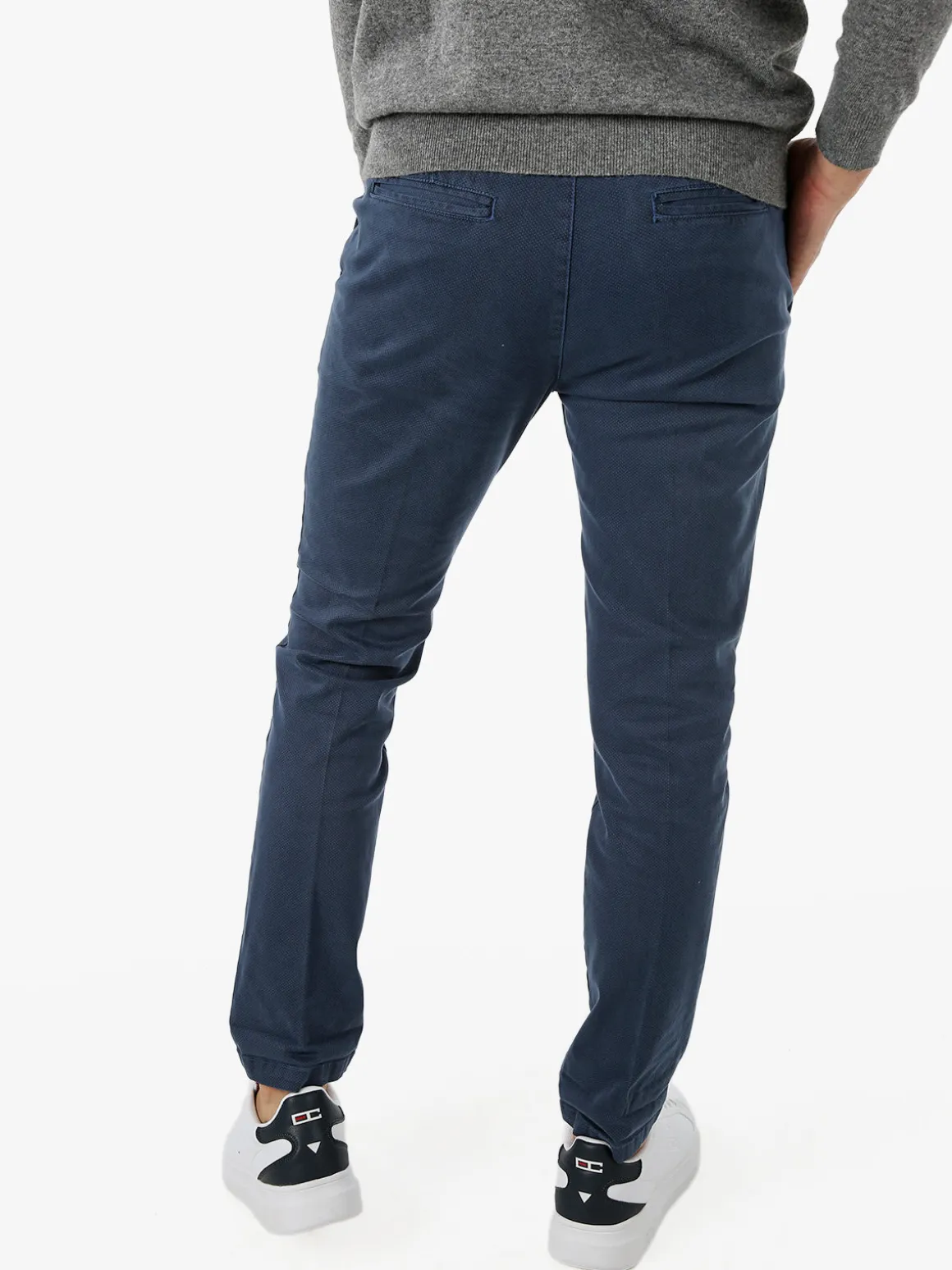 X-Cape Pantaloni uomo slim fit con stampa micro texture - blu