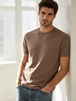 X-Cape T-shirt girocollo da uomo in tessuto tecnico traspirante - marrone
