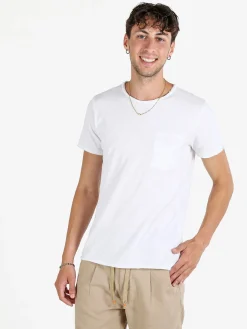 X-Cape T-shirt uomo in cotone con taschino - bianco