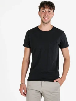 X-Cape T-shirt uomo in cotone con taschino - nero