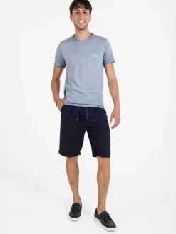 X-Cape T-shirt uomo in cotone con taschino - blu