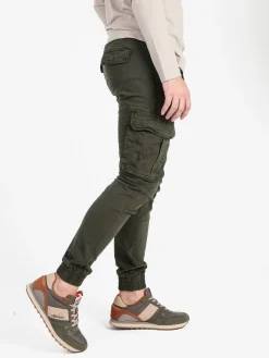 X-Feel Pantaloni casual da uomo con tasconi laterali e polsini
