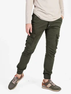 X-Feel Pantaloni casual da uomo con tasconi laterali e polsini