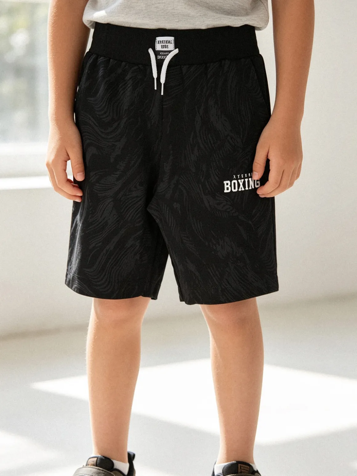 Xtreme Boxing Bermuda sportivi da ragazzo con coulisse - nero
