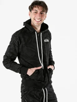 Xtreme Boxing Felpa da uomo in cotone con cappuccio e zip - nero