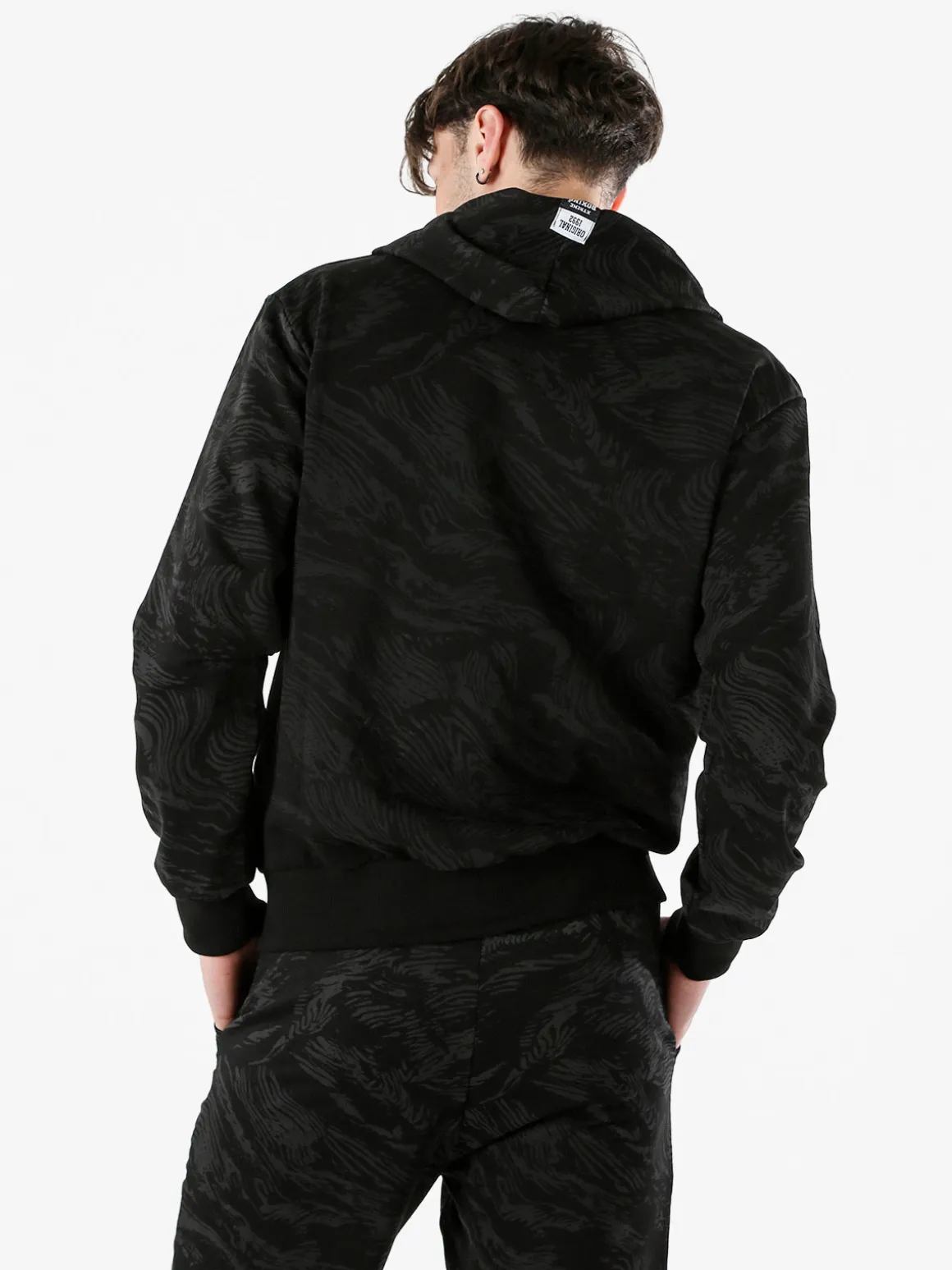 Xtreme Boxing Felpa da uomo in cotone con cappuccio e zip - nero