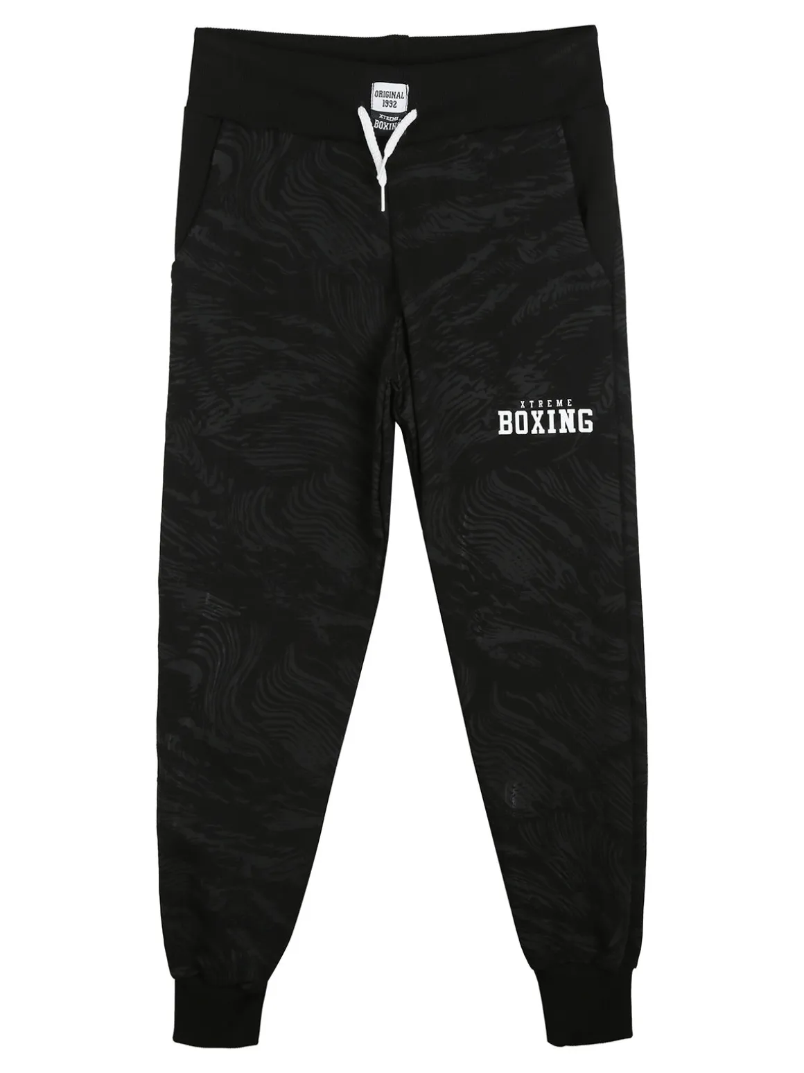Xtreme Boxing Pantaloni sportivi da ragazzo con coulisse e polsini - nero