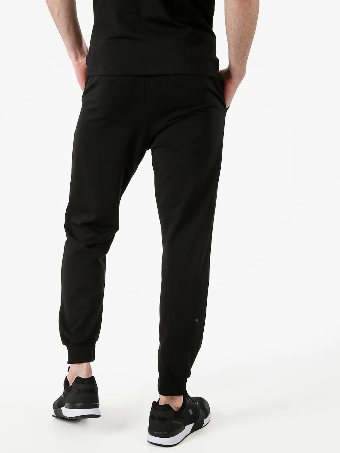 Xtreme Boxing Pantaloni sportivi da uomo in cotone con coulisse e polsini - nero