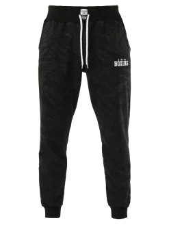 Xtreme Boxing Pantaloni tuta da uomo in cotone con stampe e polsini - nero