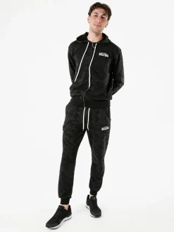 Xtreme Boxing Pantaloni tuta da uomo in cotone con stampe e polsini - nero