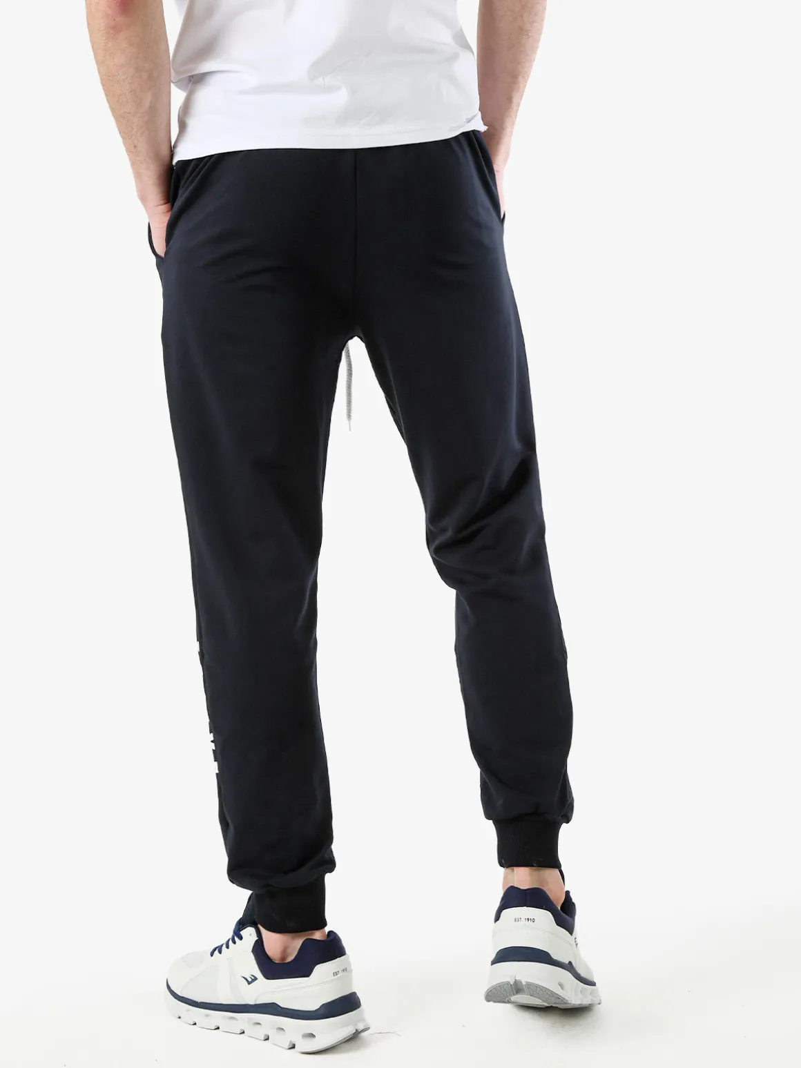 Xtreme Boxing Pantaloni tuta da uomo in cotone con coulisse e logo - blu scuro