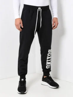 Xtreme Boxing Pantaloni tuta da uomo in cotone con coulisse e logo - blu scuro