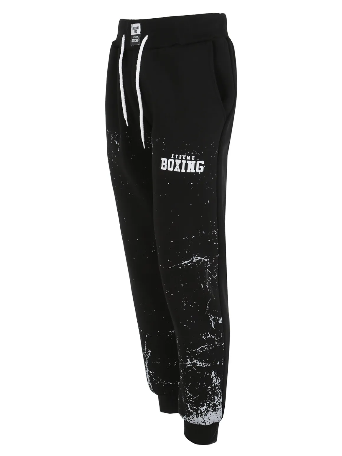 Xtreme Boxing Pantaloni tuta da uomo felpati con polsini - nero