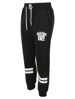 Xtreme Boxing Pantaloni tuta da uomo felpati con polsini - nero