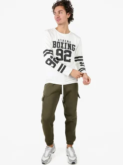 Xtreme Boxing Pantaloni tuta cargo da uomo felpati - militare