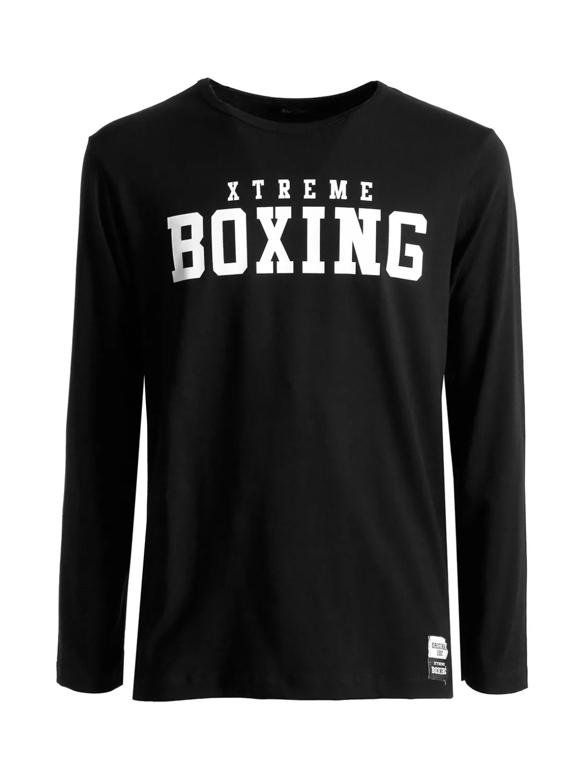Xtreme Boxing T-shirt da uomo a maniche lunghe con logo - nero