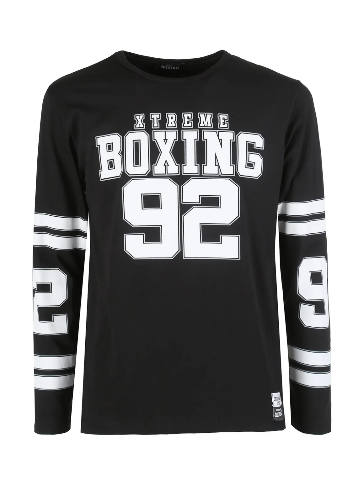 Xtreme Boxing T-shirt da uomo a maniche lunghe con logo - nero