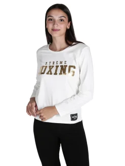 Xtreme Boxing T-shirt donna sportiva a maniche lunghe con scritta