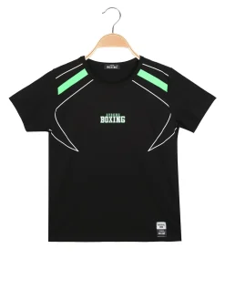 Xtreme Boxing T-shirt girocollo da ragazzo in cotone con logo - nero