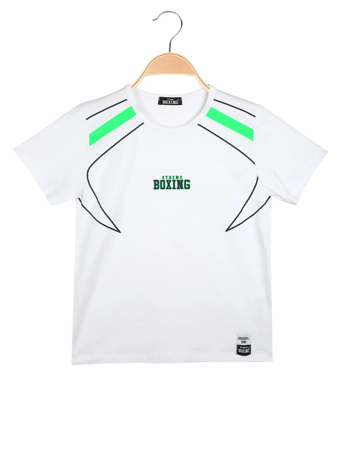 Xtreme Boxing T-shirt girocollo da ragazzo in cotone con logo - bianco